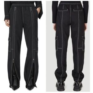 Burberry US 6 Maddie Zip Up‎ Cargo Pants Black Contrast Stitch Zippers